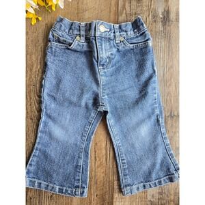 Vtg Y2K Sprockets Denim Glitter Jeans Baby‎ Girl Size 18m Elastic Waist Sparkly